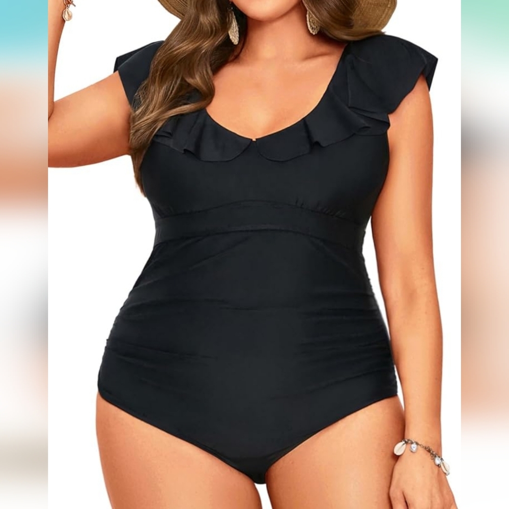 DACI Ruffled Tummy Control Swimsuit